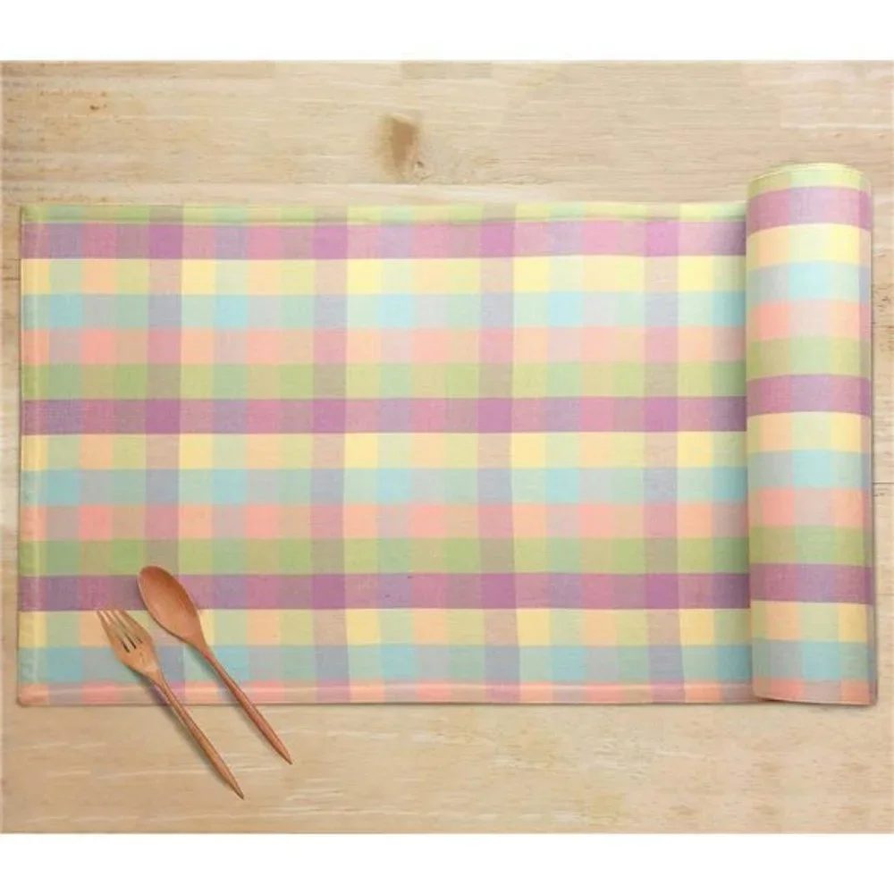 Spring Table Runner Easter Cottage Farmhouse Decor Plaid Cotton Decorative Cloth